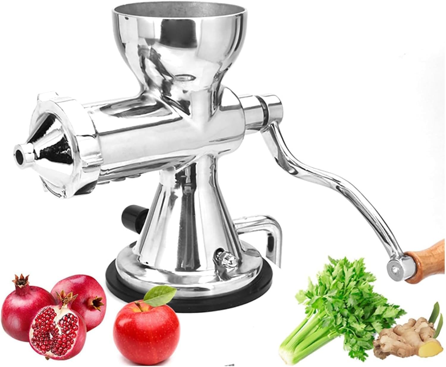 Premium Stainless Steel Manual Juicer with Suction Base & Clamp for Wheatgrass, Spinach, Kale, Celery, for Healthy Juice Lovers