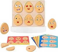 Vista 1 de Juguetes Montessori para niños de 1, 2, 3 años, juguetes de madera para clasificar expresiones faciales para niños pequeños, juego de bloques