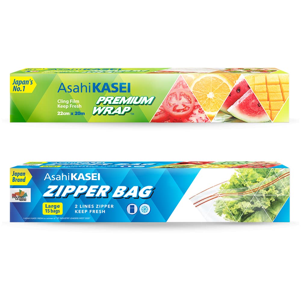 Asahi Kasei Premium Wrap 22cm and Large Zipper Bag Combo