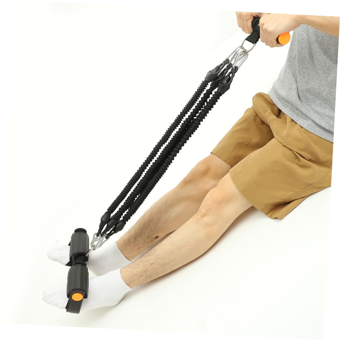 Corda Elastica Attrezzo Fitness Multifunzionale Nero per Esercizi Pedale in Pte e Schiuma per Allenamento Muscolare e Modellamento del Corpo a Casa