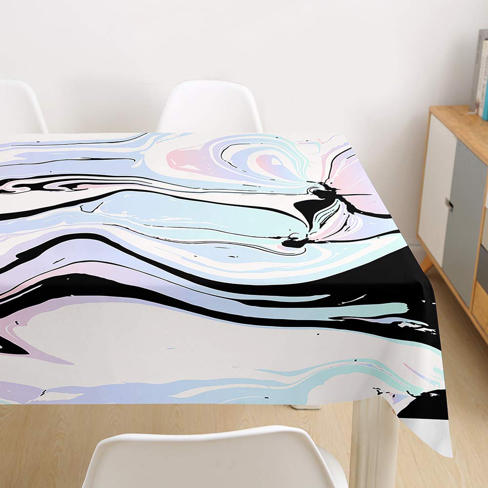 Mantel moderno impermeable con estampado de mármol, tela de poliéster de fácil cuidado, resistente a las manchas, perfecto para cocina, jardín, decoración del hogar (B, 60 x 60 cm)
