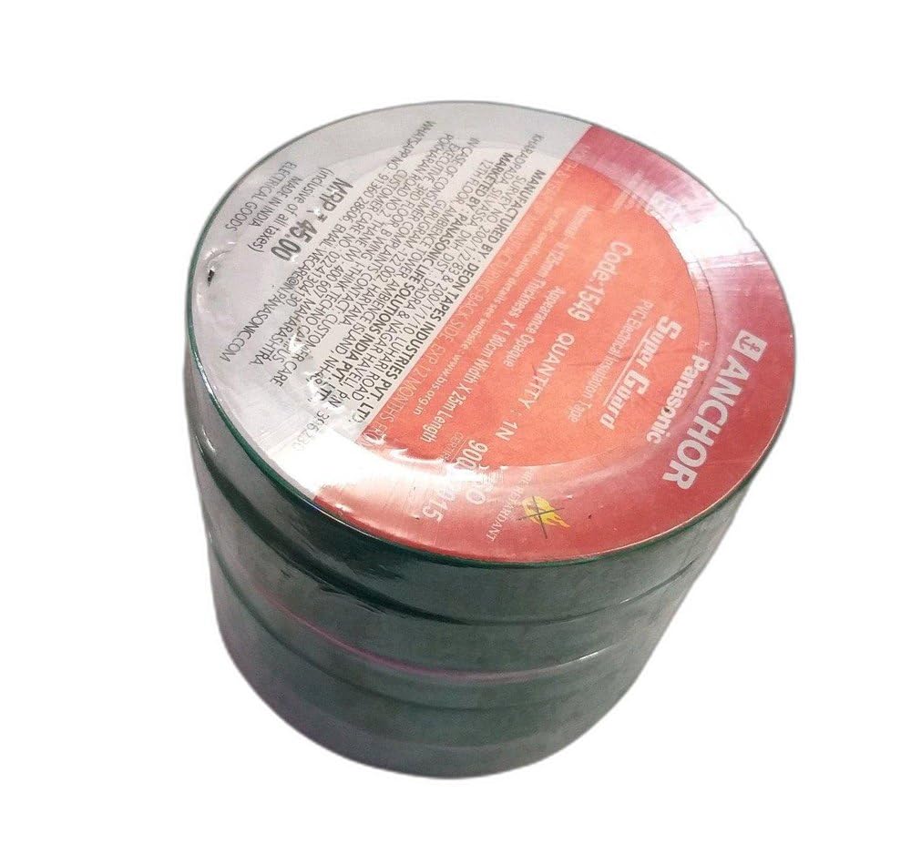 Anchor by Panasonic 1.80 Cm X 25 M Super Guard Fr Electrical PVC Insulation Tape (Pack of 5) (B0CK8BLL6B) Amazon Price History, Amazon Price Tracker