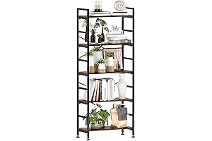 5-Tier Open Back Tall Bookcase
