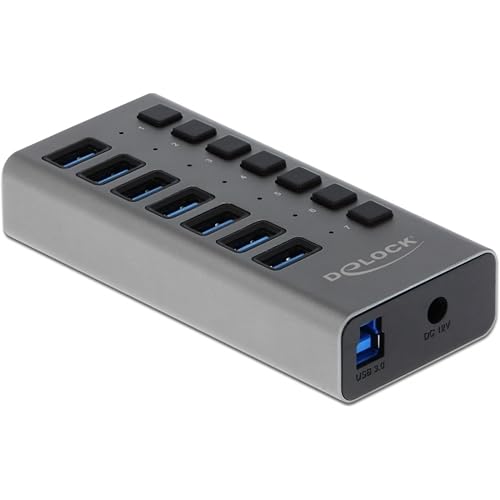 Delock External SuperSpeed USB Hub with 7 Ports + Switch