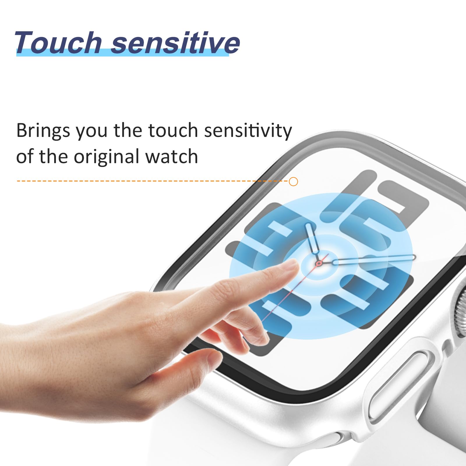 JDBLHM 44mm Case for Apple Watch SE 3(2025)/SE 2/SE/Series 6/5/4 with Tempered Glass Screen Protector,Slim Face Cover and Protective Bumper for iwatch 44 mm,3 Packs - Image 3