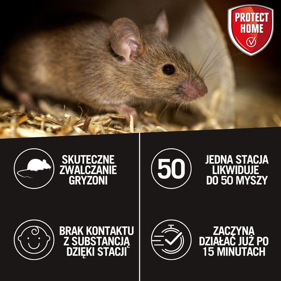 Rodicum Alpha - Trutka na myszy - 2 gotowe do użycia stacje deratyzacyjne z trutką w środku - Łatwe i bezpieczne w użyciu - Zwalcza nawet do 100 myszy