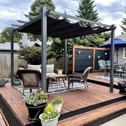 PURPLE LEAF Aluminium Pergola 3 x 3.65 m Wasserdicht Stabil Winterfest,...