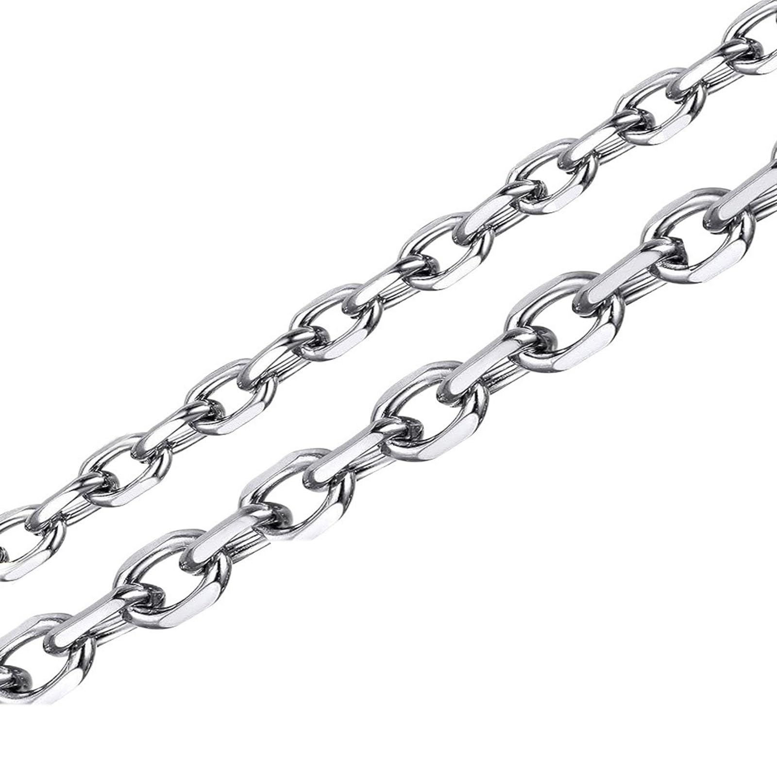 1 metro Cadena de Acero Inoxidable 8mm, Cadena de Acero Inox Resistente al Óxido, para Seguridad de Puertas, Tendederos, Jardín y Bricolaje