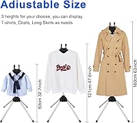 Vista 3 de BShome Exhibidor Ajustable de Camisetas para Adultos para Vendedores, Soporte de Exhibición de Camisetas de 32-63 pulgadas, Exhibidor Portátil
