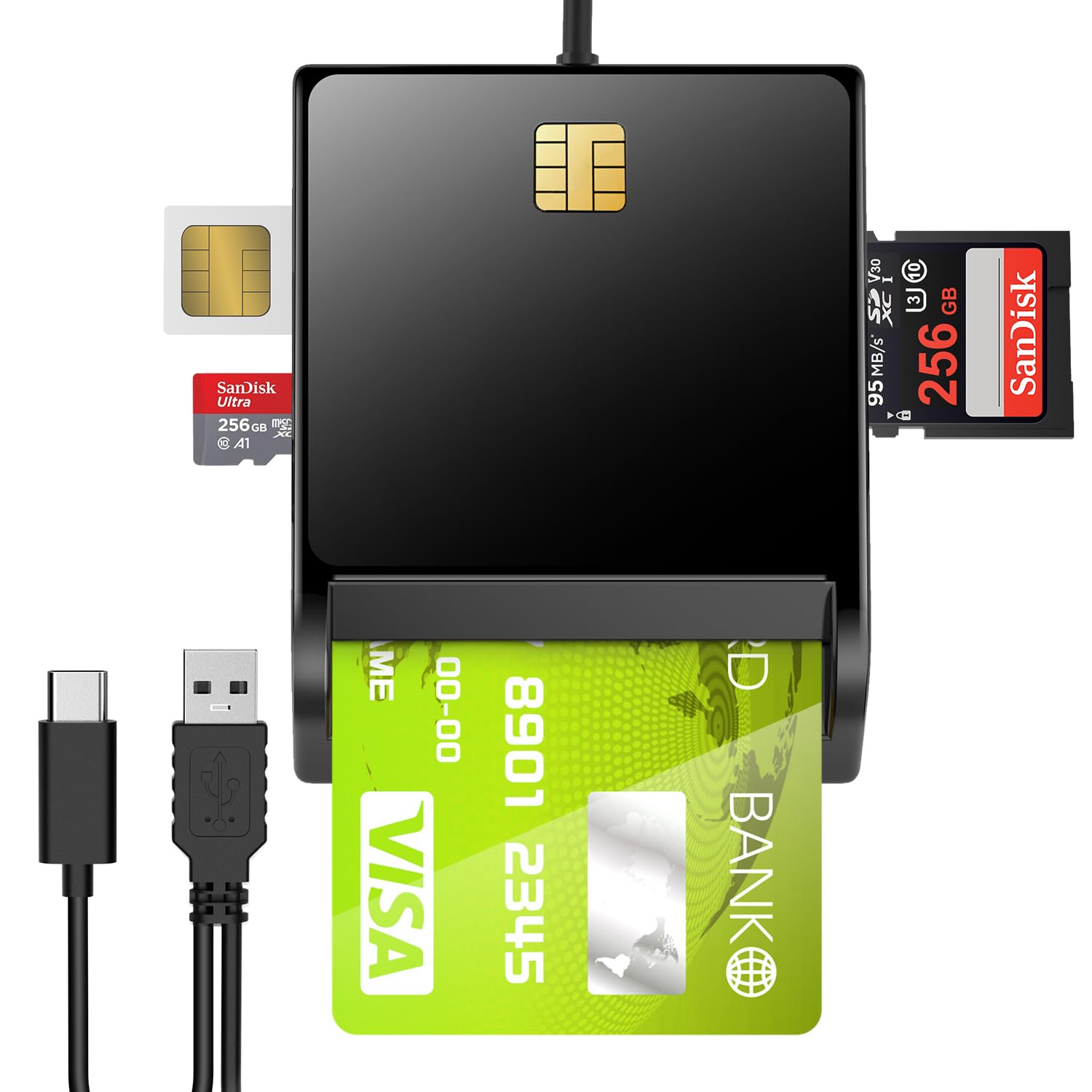 Card Reader, Supports My Number Cards, IC Card Reader, SD Card Reader, USB Contact Type, IC Card Reader, No Installation Required, Multi Card Reader, Home Tax Read, IC Card Reader, Sd, My Number Card