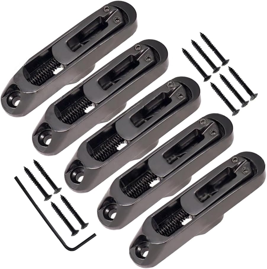 JD Moon 4 or 5 String Bridge Saddles Heavy Duty Individual Bass Bridge Tailpiece (Black)