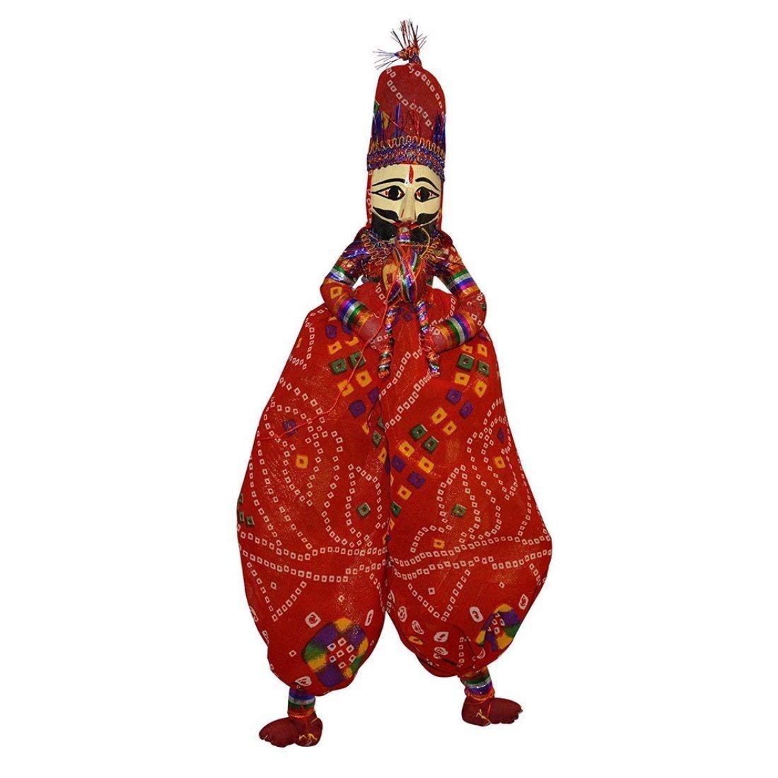 Rajasthani Handicrafts Bunte Holzgesichtsschnur Rajasthani Marionette Kathputli im Paar (zufällige Farbe) von Indian Collectible