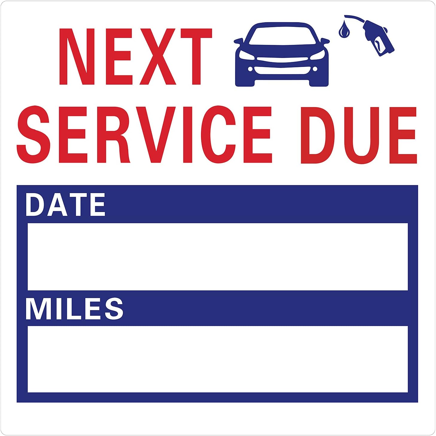 2 x 2 Inch 200 Pieces Oil Change Stickers Next Service Due Service Reminder Labels Static Cling Window Stickers Auto Maintenance Service Due Roll