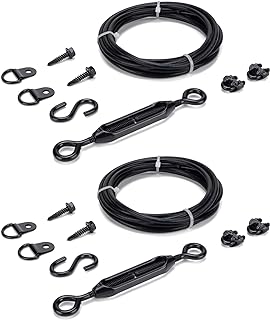 Durable Anti-Sag Gate Kits for Wooden Fence, Gate Support Cable Kit in Zinc, Anti-Sagging Fence Gate Kit Steel, Wood Door Repair Kit Gate Frame Kit for Outdoor, 2 Pack, Black