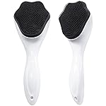 Silicone Face Scrubber Exfoliating Brush, Beomeen 2 Pack Manual Handheld Facial Cleansing Brush Blackhead Scrubber, Soft Bristles Waterproof for Face Skincare (Black White)