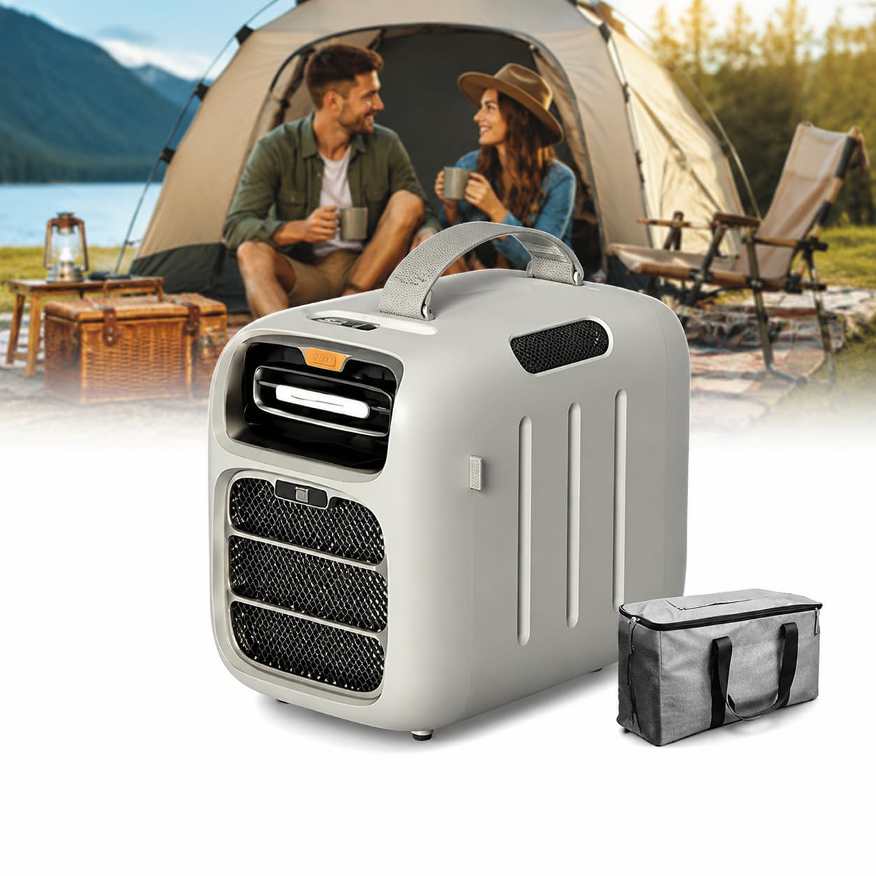 forplubossmmp Portable Camping Air Conditioner, Tent Ac Unit With Cooling & Heating, 16-32°C Adjustable Temperature, 3 Fan Speeds, Low Noise, For Tent Rv Truck Van Camping Home Cold
