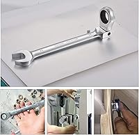 Vista 7 de KATUR Juego de llaves de trinquete de 0.866 in con cabezal giratorio flexible, llave combinada de trinquete, herramienta métrica de acero al cromo