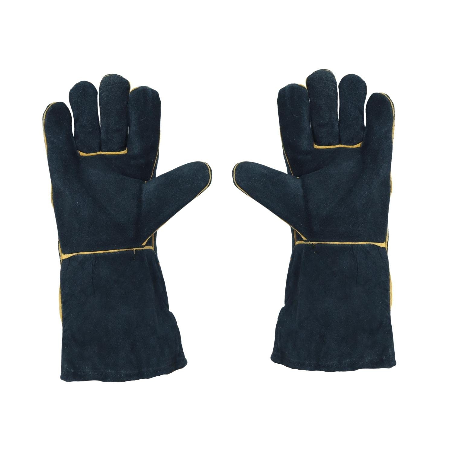 TK Buffalo 72 Paar Set - Schweißerhandschuhe, Grillhandschuhe, Feuerfeste Handschuhe, Baumwollgefüttertes Leder, Doppelnähte, Schutzhandschuhe für Kamin, BBQ, Grill, Herd, Schwarz, Gr. 10
