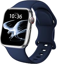 Straps Compatible with Apple Watch Strap 40mm 42mm 44mm 41mm 45mm 46mm 38mm, Silicone Sport Replacement Strap for iWatch Series 11 10 9 8 7 6 5 4, SE 3 2 1 Women Men, Navy Blue