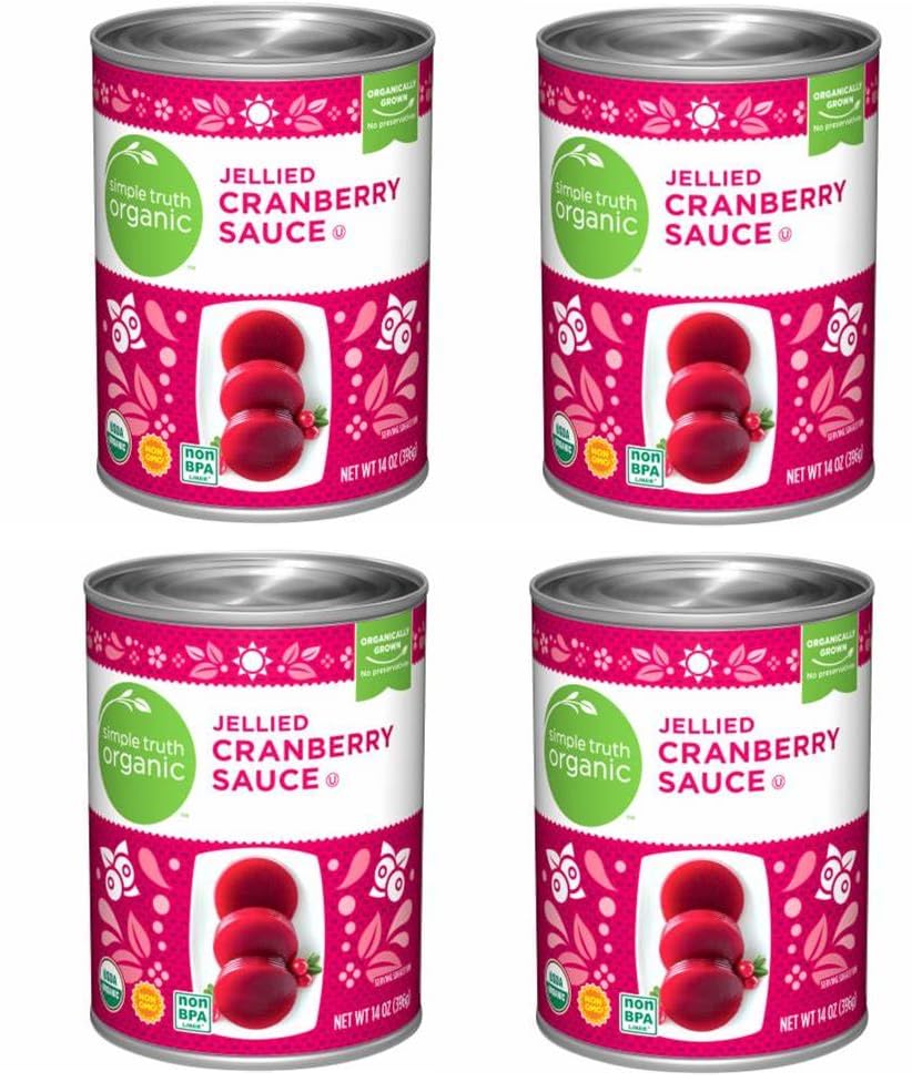 Pack of 4 Simple Truth Organic Jellied Cranberry Sauce 14 oz.