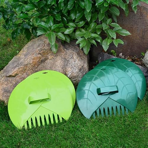 Evcitn 2Set Leaf Scoops Hand Rakes, Large Durable Ergonomic Leaf Scoops For Picking Up Leaves, Grass Clippings And Lawn Debris, Dark Green 4 Pcs #TOP7