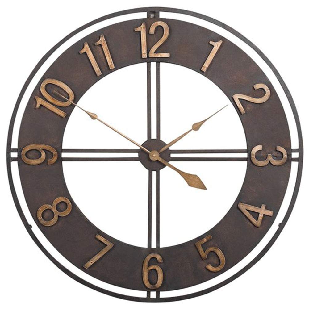 VHKJewE Skeleton Frame Metal Wall Clock Roman And Arabic Numerals 60cm(A)