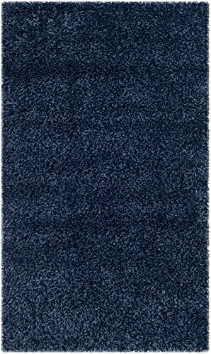 Safavieh California Shag Collection Shaggy Rug for Living Room Dining Room Bedroom High Pile Navy 24 x 36 Inch
