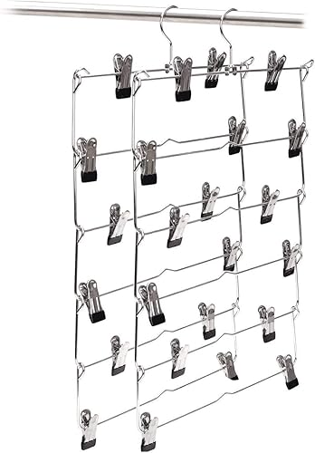 USTECH Paquete de 2 organizadores de pantalones de falda de 6 niveles