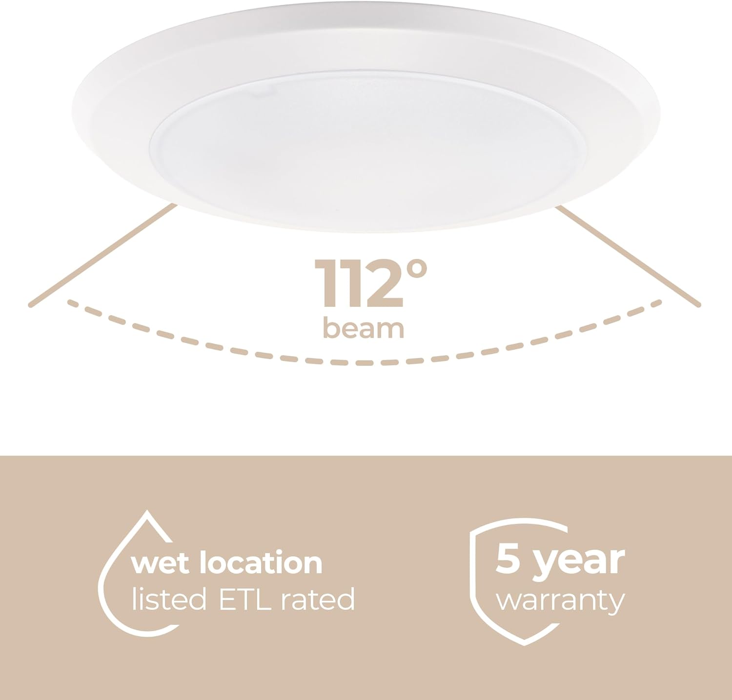 Builder Essential 6in Round Disc LED Recessed Flush Mount 10W 800 Lumens with 5-CCT 2700-3000-3500-4000-5000K in White