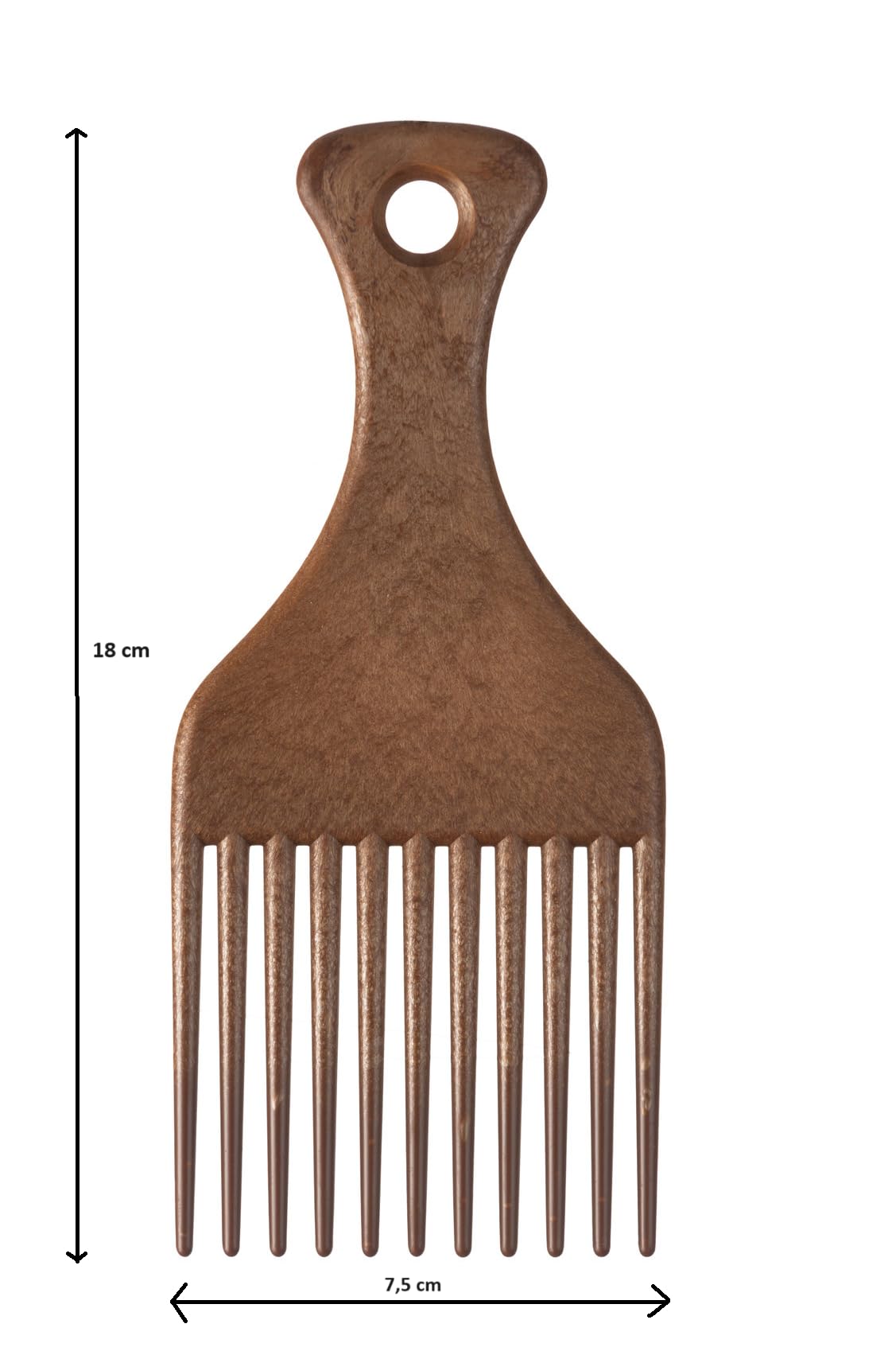 Peine Pelo Rizado - Ahuecador Grande de 11 Púas de Madera Para Rizos - Afro, Dientes Especiales - Peluquero Resistente al Calor - Estilo de Cabello Natural - Tamaño Grande