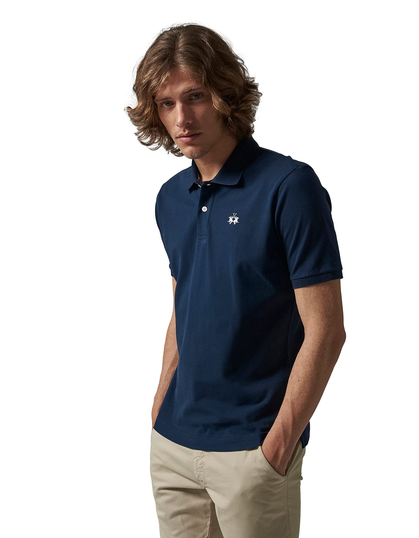 La Martina - Polo Classica in piqué Regular Fit, Blu Navy, Man