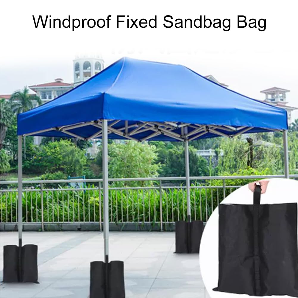 Sacchi Sabbia per Gazebo,Pesi per Gazebo,Pesi per Gazebo Esterno,Zavorre per Gazebo,Sacchi Sabbia da Riempire,Sandbag,Sacchi Sabbia a Tenda,per Esterni (Stile 2 - Nero 4pcs)