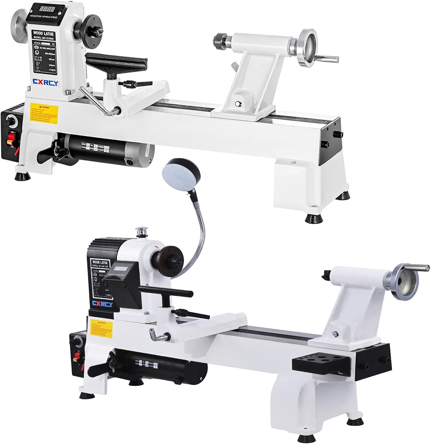 CXRCY 12" x 18" Wood Lathe, Benchtop Wood Lathe Machine 3/4 HP Infinitely Variable Speed 650-3800 RPM