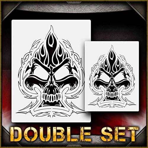Skull 39-b AirSick Airbrush Stencil Art Design Template