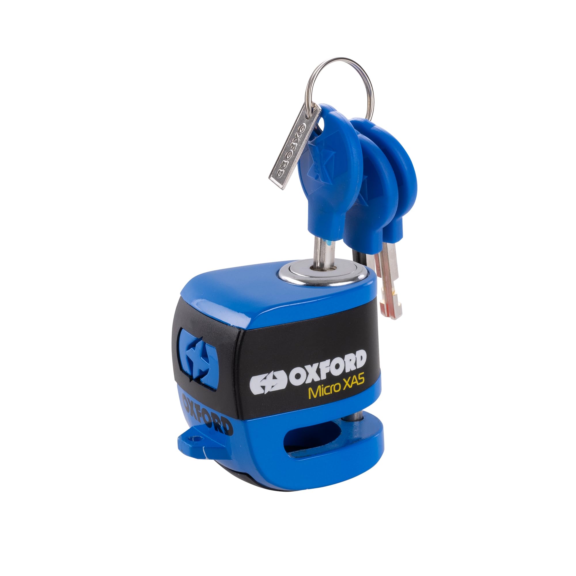 Oxford Micro XA5 Allarme Bloccadisco LK902 | Alta Sicurezza Moto & Scooter 110dB Ricaricabile Blocco Freno A Disco, Blu