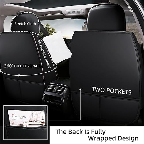 Miniatura 5 de URINOVET Funda de asiento de automóvil para Chevrolet Cruze 2011-2019, funda de asiento delantero y trasero de 5 plazas, fundas de asiento de cuero