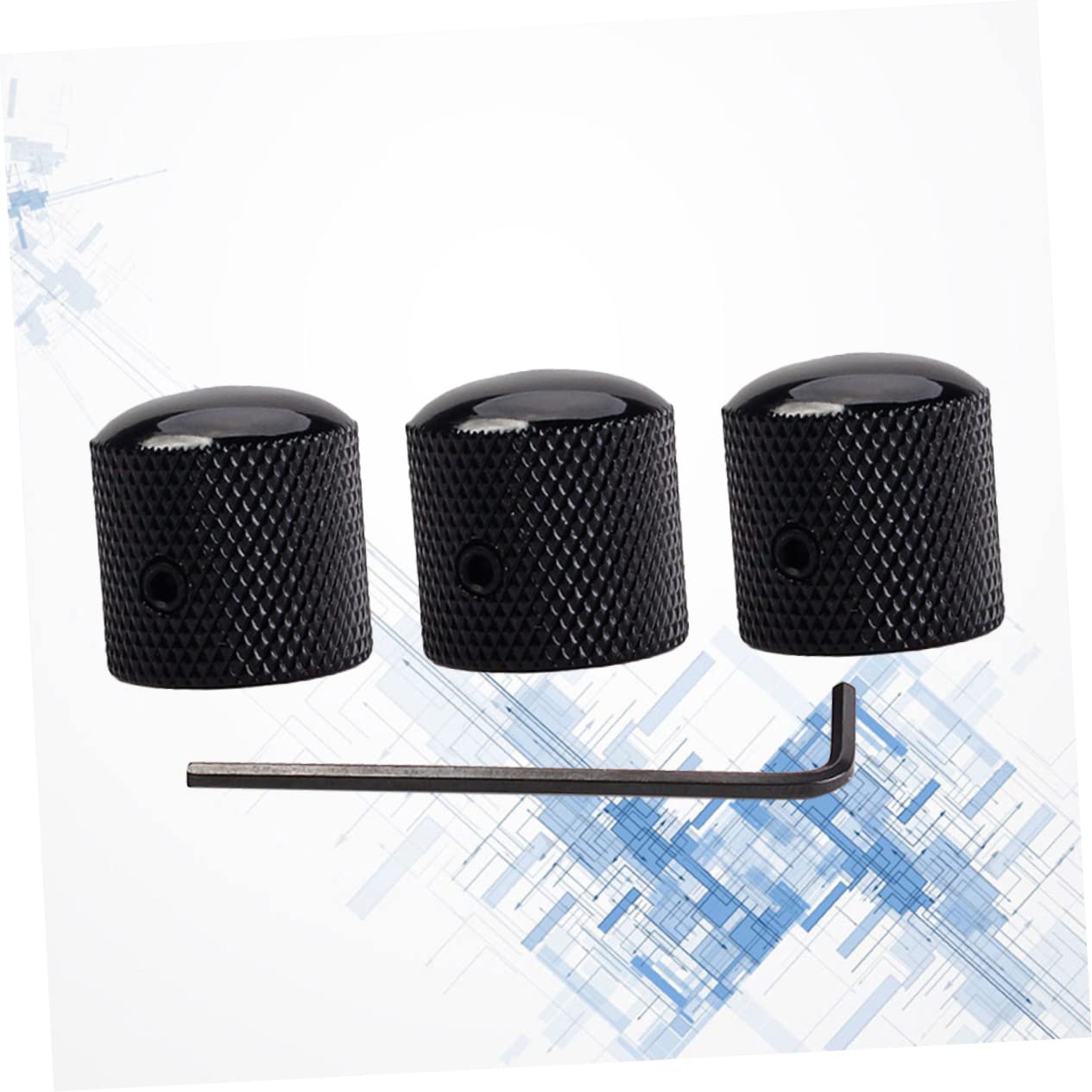 NULYLU Tone Volume Control Knobs for Bass Guitar Black Dome Knobs Replacement