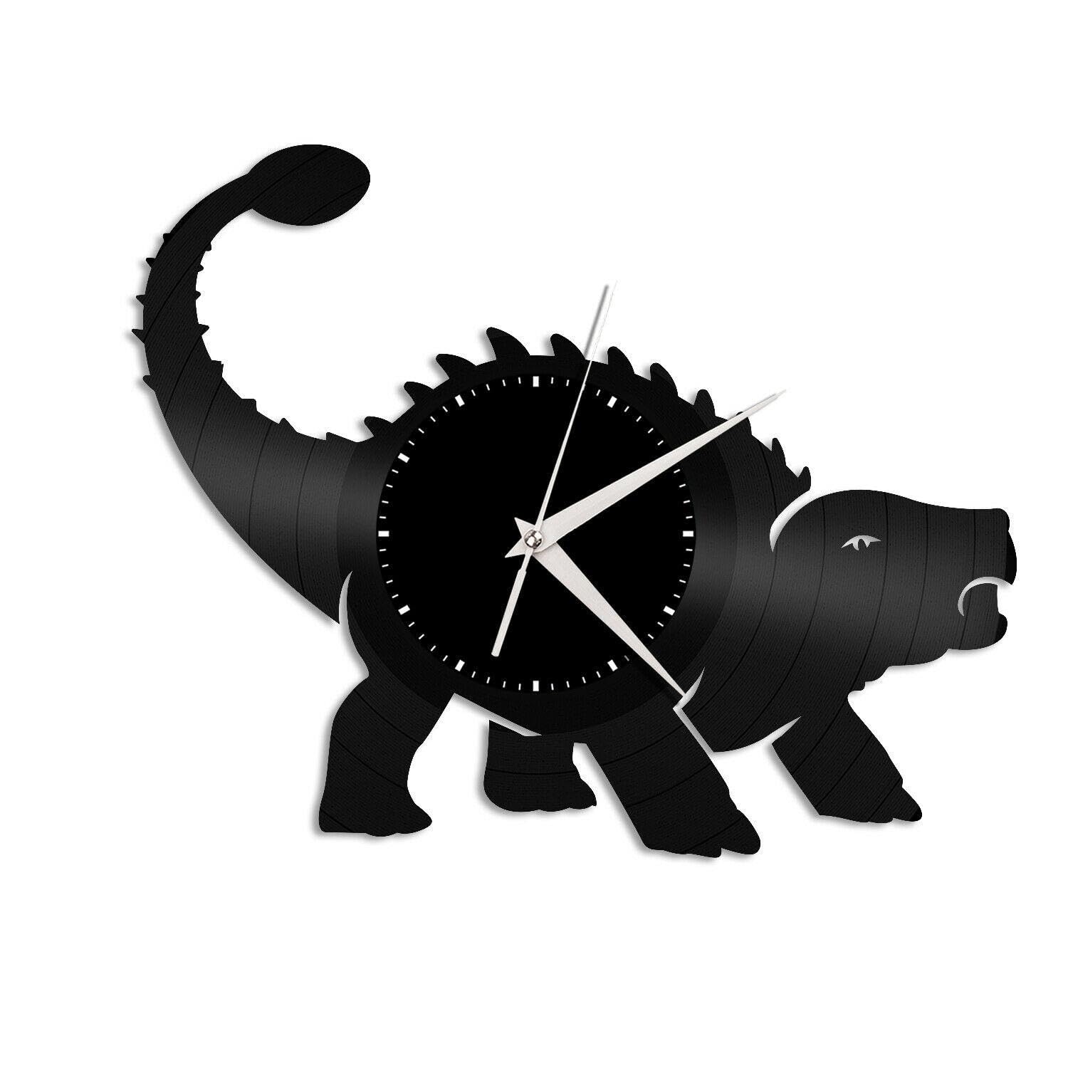 Horloge murale Ankylosaurus en vinyle : le cadeau idéal pour les amoureux des animaux