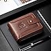 SCHLATUM Genuine Leather Zipper Wallet for Men RFID Blocking Large Capacity Vintage Wallet with Coin Pocket ID Window, Coffee