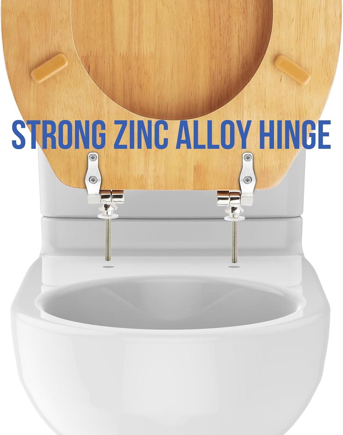 Toilet Seat Hinges | Zinc Alloy Toilet Seat Hinges Replacement Parts with Bolts Nuts & Bumpers | for Bathroom Hotel Public Use | Easy Installation Fittings