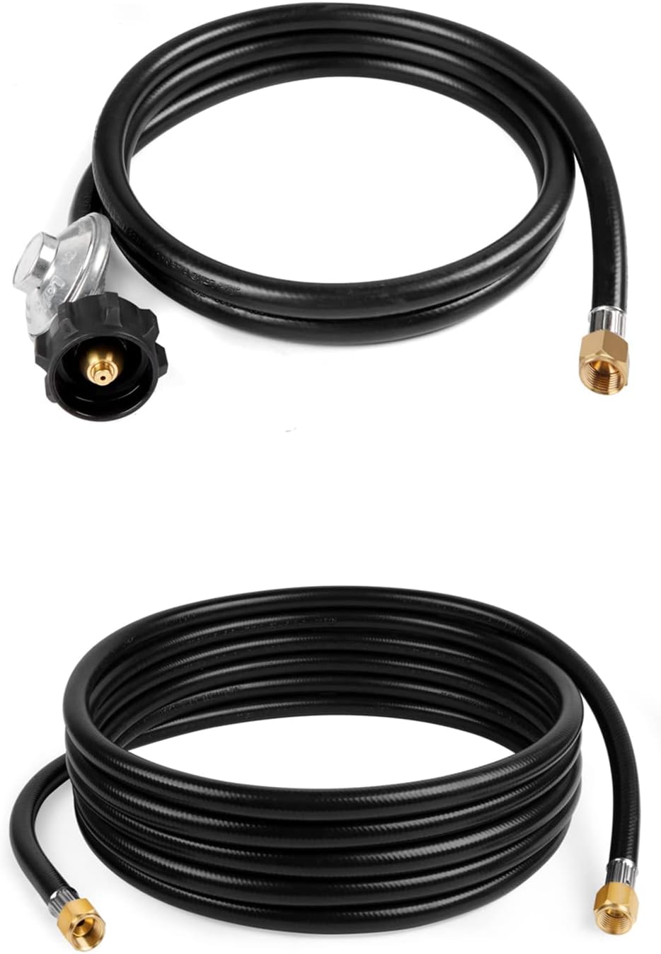 GASPRO 18FT Propane Hose Extension with 3/8" Female Flare on Both Ends and 6FT Propane Hose with Regulator for Gas Grill, Outdoor Heater, Camping Stove, Fire Pit, and More
