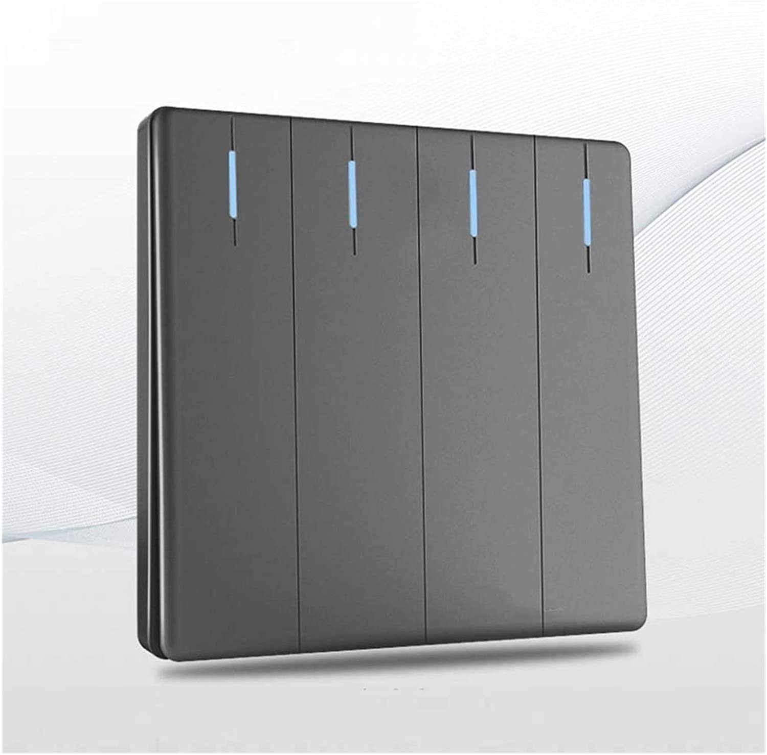 4 Gang 2 Way Gray Borderless Large Panel Switch Light Touch Type 