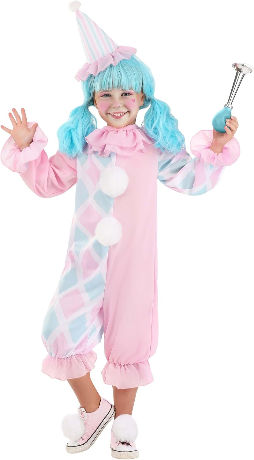 Girl's Pastel Pom Pom Clown Toddler Costume | Clown Costumes 4T