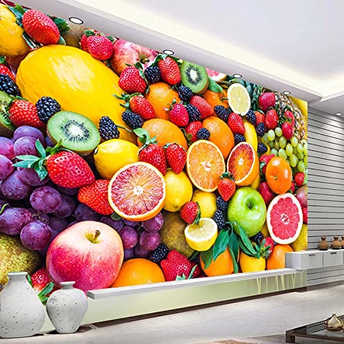Fruit Party Wall Mural, 3D Oranges Grapes Photo Wallpaper, Home Decor Tv Background Large Art Wall Painting For Living Room Bedroom 144"X 100"(W X H)(It's Not Peel And Stick) #TOP2