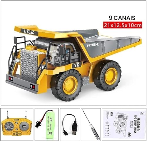 Brinquedo Máquina RC Escavadeira Trator C/Remoto 2.4G, RC Crawler Retro Escavadeira Com Controle Rem