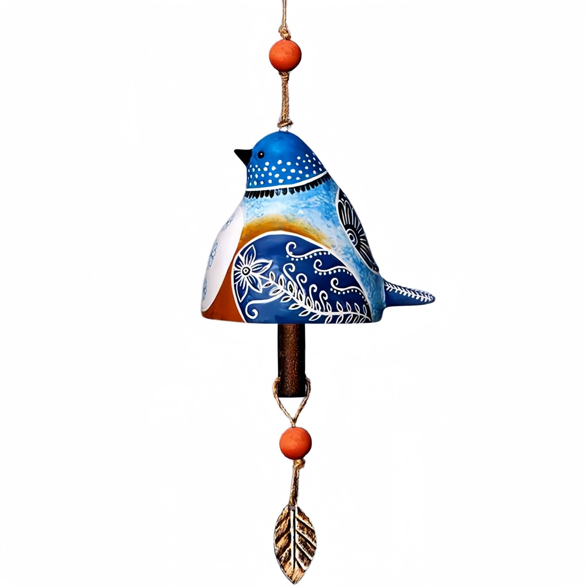 Bird Song Bell Wind Chime Garden Decoration, Bird Song Bell Wind Chime, Hanging Music Wind Chimes with Rustic(Blue)