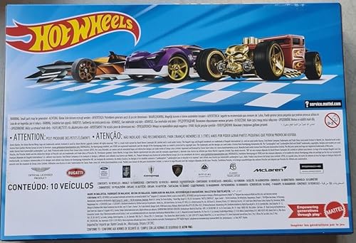 Hot Wheels 10-Pack of Toy Race Cars, Includes 1:64 Scale Corvette, Lamborghini, McLaren & Hot Wheels Originals (Amazon Exclusive)