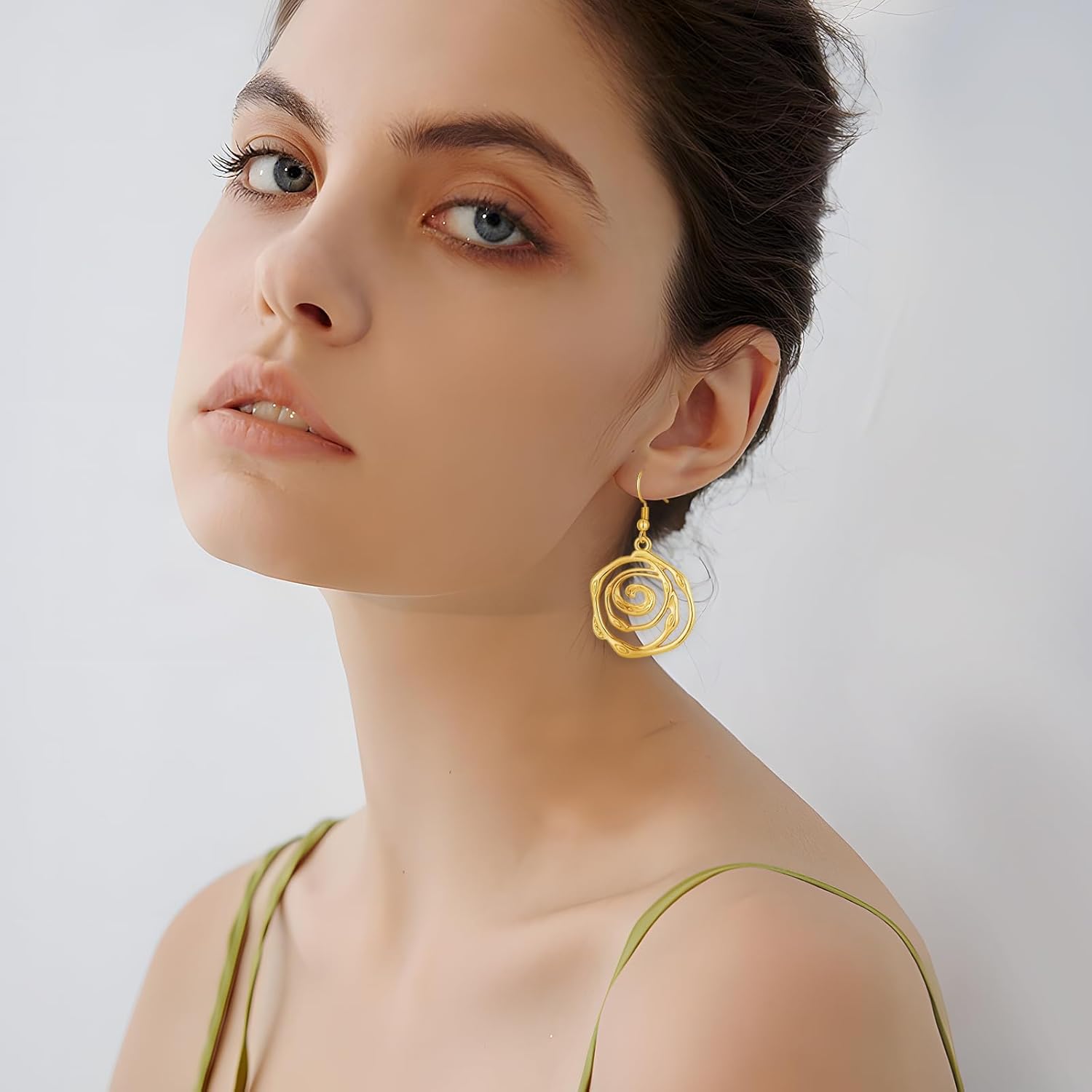 Swirl Earrings for Women Gold Plated Boho Spiral Cicrle Round Geometric Drop Dangle Earring Country Style Jewelry Gifts - Image 4