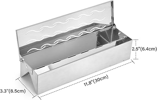 Miniatura 2 de Skyflame Caja de acero inoxidable para ahumar astillas de maderaahumar  Accesorios universales para parrilla de sabor ahumado apto para parrilla de