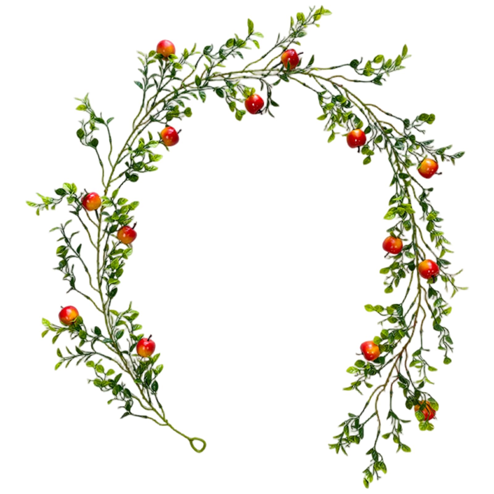 CAKEEYUM Fruit Garland 6ft Hanging Apples Garland Artificial Greenery Vines for Home Garden Christmas Decorations Christmas, Artificial Vines for Decoration, Green, Greenery